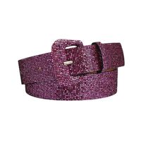Fashion Solid Color Pu Leather Plastic Sequins Women's Leather Belts main image 3