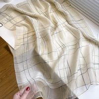 Women's Elegant Stripe Mulberry Silk Fleece Silk Scarves sku image 3