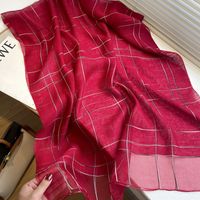 Women's Elegant Stripe Mulberry Silk Fleece Silk Scarves sku image 1