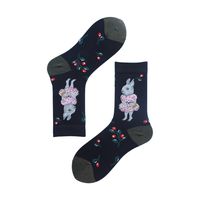 Women's Cartoon Style Animal Color Block Cotton Ankle Socks sku image 12