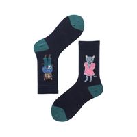 Women's Cartoon Style Animal Color Block Cotton Ankle Socks sku image 9