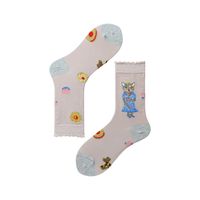 Women's Cartoon Style Animal Color Block Cotton Ankle Socks sku image 5