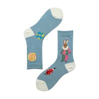 Women's Cartoon Style Animal Color Block Cotton Ankle Socks sku image 15