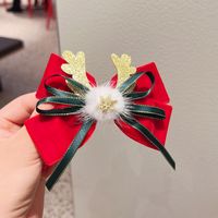 Christmas Bow Knot Cloth Bowknot Hair Clip 1 Piece sku image 1