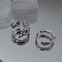 Fashion Paper Clip Copper Inlay Zircon Open Ring 1 Piece sku image 4