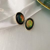 Retro Bear Heart Shape Bow Knot Arylic Alloy Cloth Enamel Artificial Pearls Rhinestones Opal Women's Earrings 1 Pair sku image 4