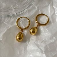 Retro Water Droplets Titanium Steel Drop Earrings Earrings 1 Pair sku image 1