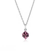 Simple Style Geometric Gradient Color Austrian Crystal Sterling Silver Pendant Necklace 1 Piece sku image 2