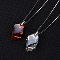 Fashion Geometric Austrian Crystal Sterling Silver Pendant Necklace 1 Piece main image 4