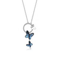 Fashion Butterfly Austrian Crystal Sterling Silver Necklace 1 Piece main image 4