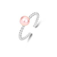 Mode Geometrisch Sterling Silber Inlay Künstliche Perlen Offener Ring sku image 3
