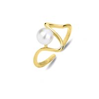 Fashion Geometric Sterling Silver Inlay Artificial Pearls Open Ring sku image 6