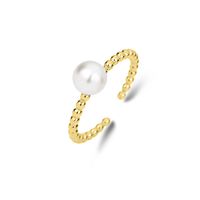 Mode Geometrisch Sterling Silber Inlay Künstliche Perlen Offener Ring main image 3