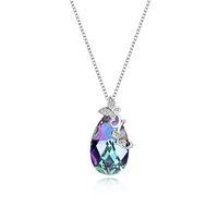 Fashion Butterfly Austrian Crystal Sterling Silver Water Drop Pendant Necklace main image 3