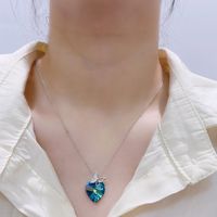 Einfacher Stil Herzform Sterling Silber Inlay Österreichischer Kristall Halskette Mit Anhänger 1 Stück main image 1