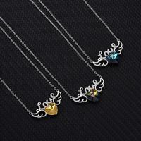 Elegant Letter Heart Shape Wings Austrian Crystal Sterling Silver Inlay Zircon Necklace 1 Piece main image 4