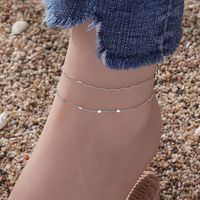 Fashion Solid Color Copper Women's Anklet 1 Set main image 4