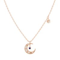 Ins Style Star And Moon Necklace Women's All-match Copper Plated Gold Fashion Jewelry Autumn New Products In Stock Necklace sku image 5