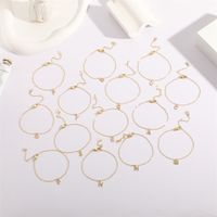 Fashion Letter Copper Gold Plated Zircon Women's Anklet 1 Piece main image 7