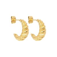 Wholesale Jewelry Croissant Twisted Thread C-shaped Copper Stud Earrings Nihaojewelry sku image 2