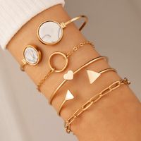 2019 Nouveaux Accessoires Géométrique Turquoise Triangle Pêche Coeur Ouvert Lettre Brillant Bracelet Six-pièce Ensemble sku image 6