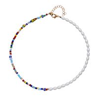 Mode Perle Halskette Weibliche Anhänger Doppel-schicht Perlen Bunte Schlüsselbein Kette sku image 1