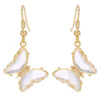 Wholesale Jewelry Butterfly Glass Cystal Pendant Earrings Nihaojewelry sku image 12