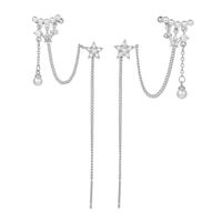 Fairy Style Star Brass Earrings Tassel Artificial Pearls Copper Earrings sku image 6