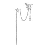 Fairy Style Star Brass Earrings Tassel Artificial Pearls Copper Earrings sku image 3