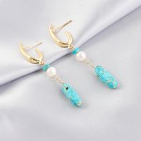 1 Pair Retro Irregular Water Droplets Plating Natural Stone Freshwater Pearl Drop Earrings sku image 2