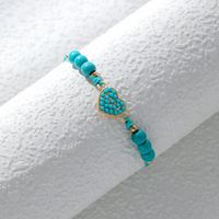 Ethnic Style Heart Shape Butterfly Turquoise Alloy Wholesale Bracelets sku image 1