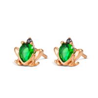 Fashion Small Animal Frog Octopus18k Real Gold Color Retaining Copper Earrings sku image 18