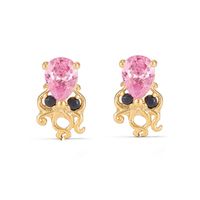 Fashion Small Animal Frog Octopus18k Real Gold Color Retaining Copper Earrings sku image 13