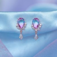 Exquisite Geometric Water Drop Zircon Earrings Jewelry Accessories sku image 5