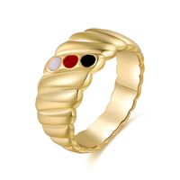 Wholesale Jewelry Retro Geometric Color Dots Copper Ring Nihaojewelry sku image 9