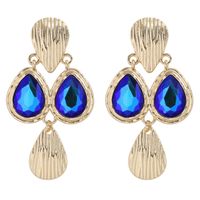 Fashion Alloy Inlaid Colorful Gemstone Drop-shaped Creative Earrings sku image 5