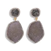 Frosted Alloy Earrings With Diamonds sku image 3