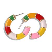 Alloy Oil Drop Earrings Fashion Stitching Color Ear Clip sku image 2