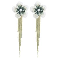 Korean Mesh Fabric Flower Earrings sku image 2