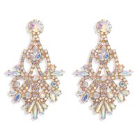Fashion Full Diamond Acrylic Earrings Luxury Irregular Geometric Wild Earrings sku image 3