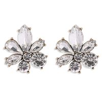 Fashion Niche Flower Inlaid Colored Full Diamond  Earrings For Women sku image 3