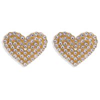 New Alloy With Diamonds Autumn And Winter Multicolor Fashion Peach Heart Earrings sku image 4