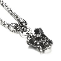 Retro Skull Ghost Stainless Steel Pendant Necklace 1 Piece sku image 2