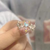 Fashion Solid Color Alloy Hollow Out Inlay Zircon Women's Open Ring 1 Piece sku image 3