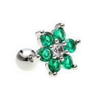 Natural Flower Small Petal Spiral Piercing Lock Ball Earrings Studs sku image 15