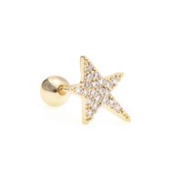 Devil's Eyes Five-pointed Star Spiral Copper Plated Gold Zircon Earrings sku image 10