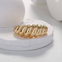 Simple Style Solid Color Brass Gold Plated Open Ring 1 Piece main image 5