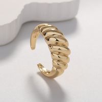 Simple Style Solid Color Brass Gold Plated Open Ring 1 Piece main image 4