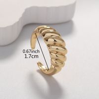 Simple Style Solid Color Brass Gold Plated Open Ring 1 Piece main image 6