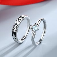 Simple Style Crown Copper Inlay Artificial Gemstones Rings 1 Piece sku image 2
